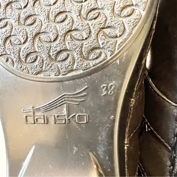 Dansko Tamara Clogs Black Leather Women’s Size 38 EU Buckle Detail Comfort Work - Picture 11 of 14